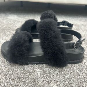 Alexandre Birman 41 Sport Fur Slingback Sandals